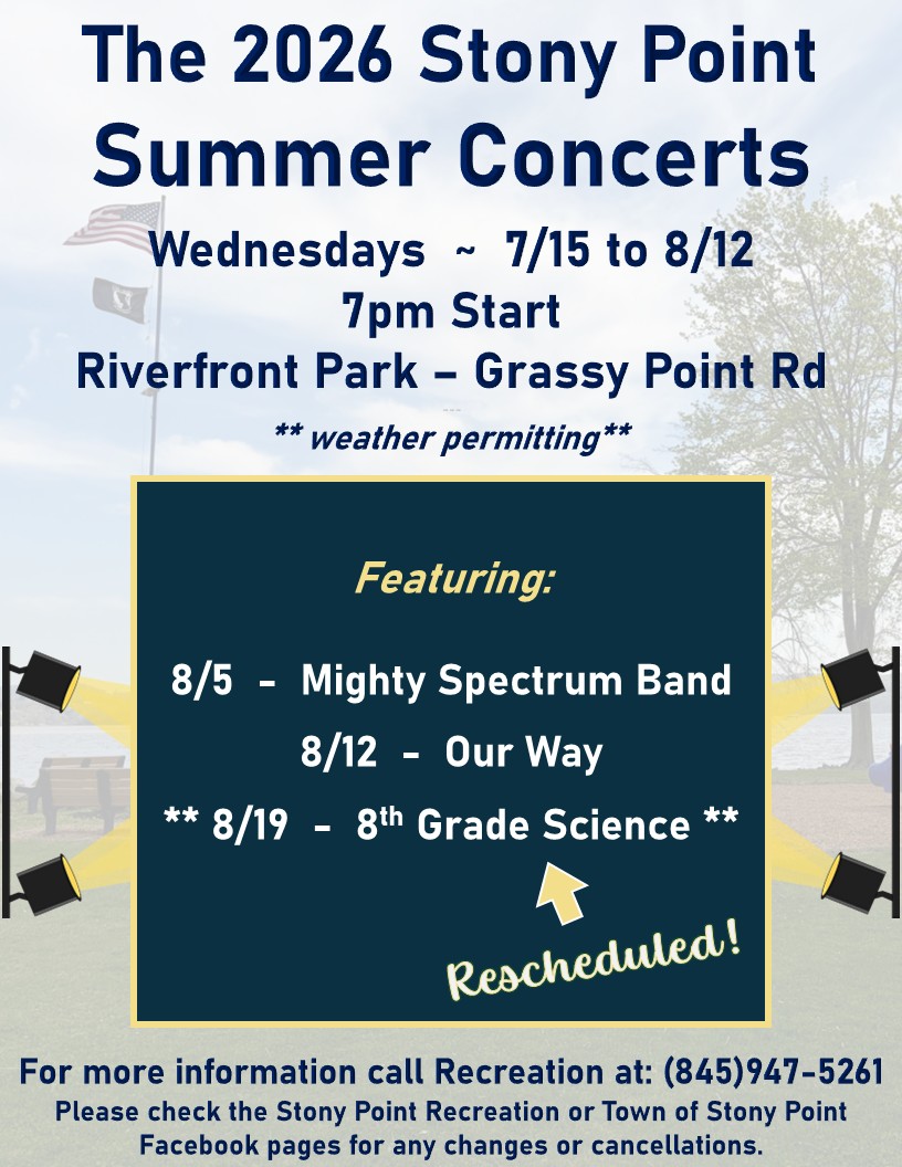 UPDATE ON OUR SUMMER CONCERT SERIES