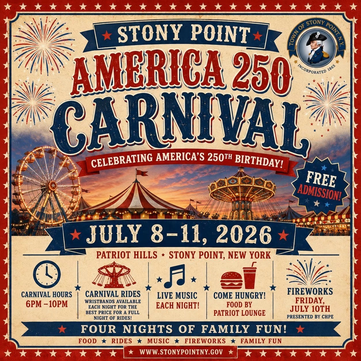 Stony Point America 250 Carnival!!